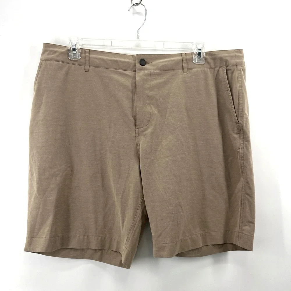 Faherty All Day Shorts Mens 38 Khaki Tan Lightweight Golf Drawstring 9
